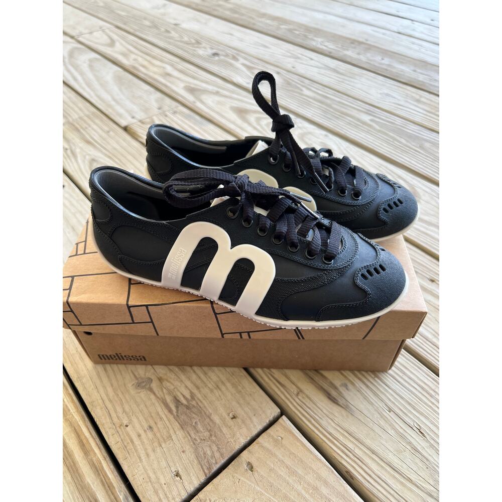 Melissa Motion jelly sneakers beige/black white 7 NWT NEW